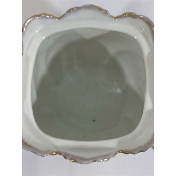 Antique A Lanternier Limoges France Hand Painted Lidded Biscuit Jar Tea Caddy 7" - Picture 10 of 12